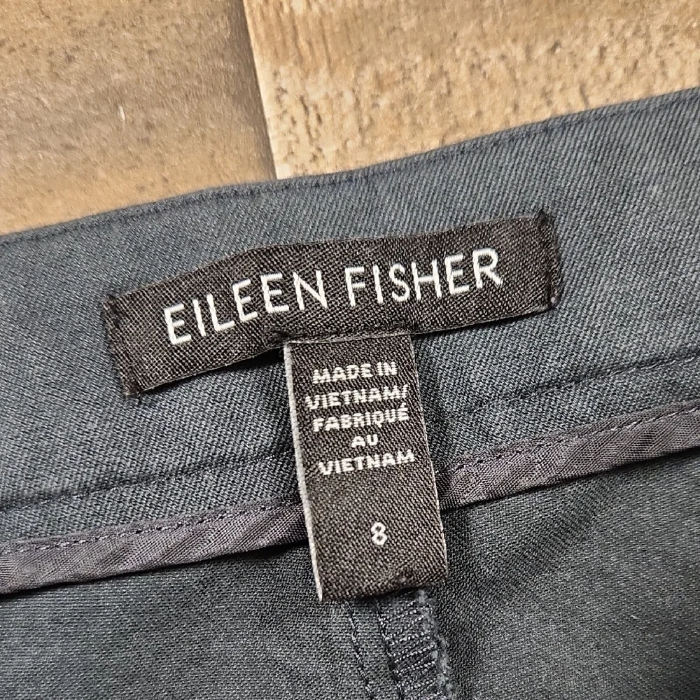 Eileen Fisher Boot Cut Flare‎ Pants Womens 8 Gray Organic Cotton